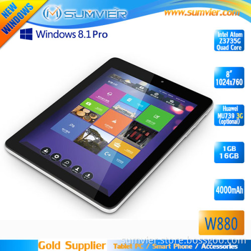 8inch 1024*768 Display Intel Baytrail-Tatom Quad Core Tablet (W880)